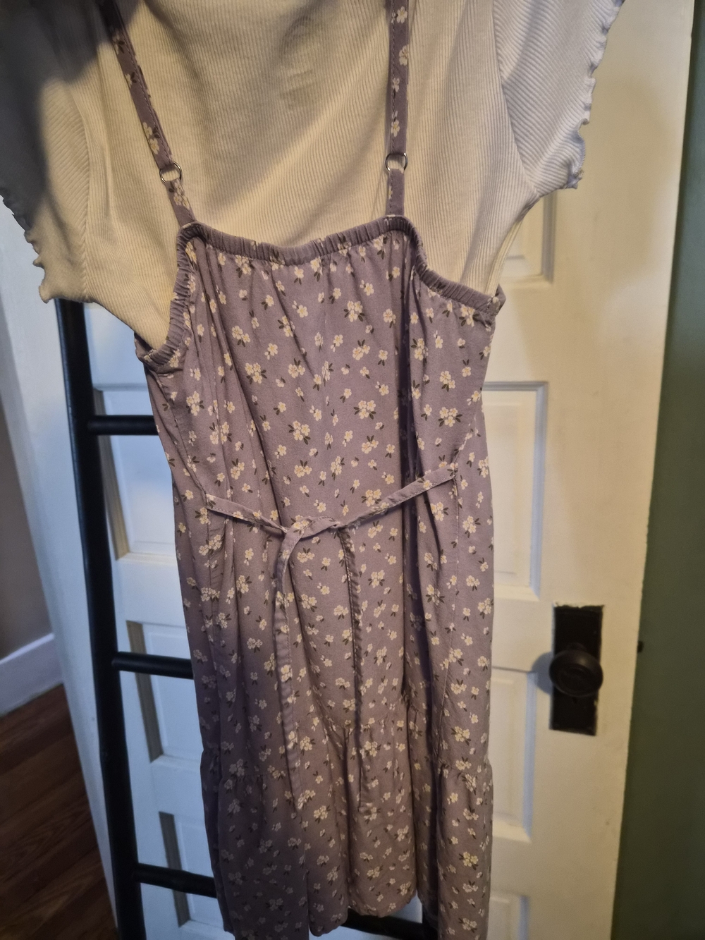 wonder nation Lavender Floral Sundress with White Flowers